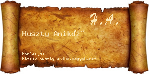 Huszty Anikó névjegykártya